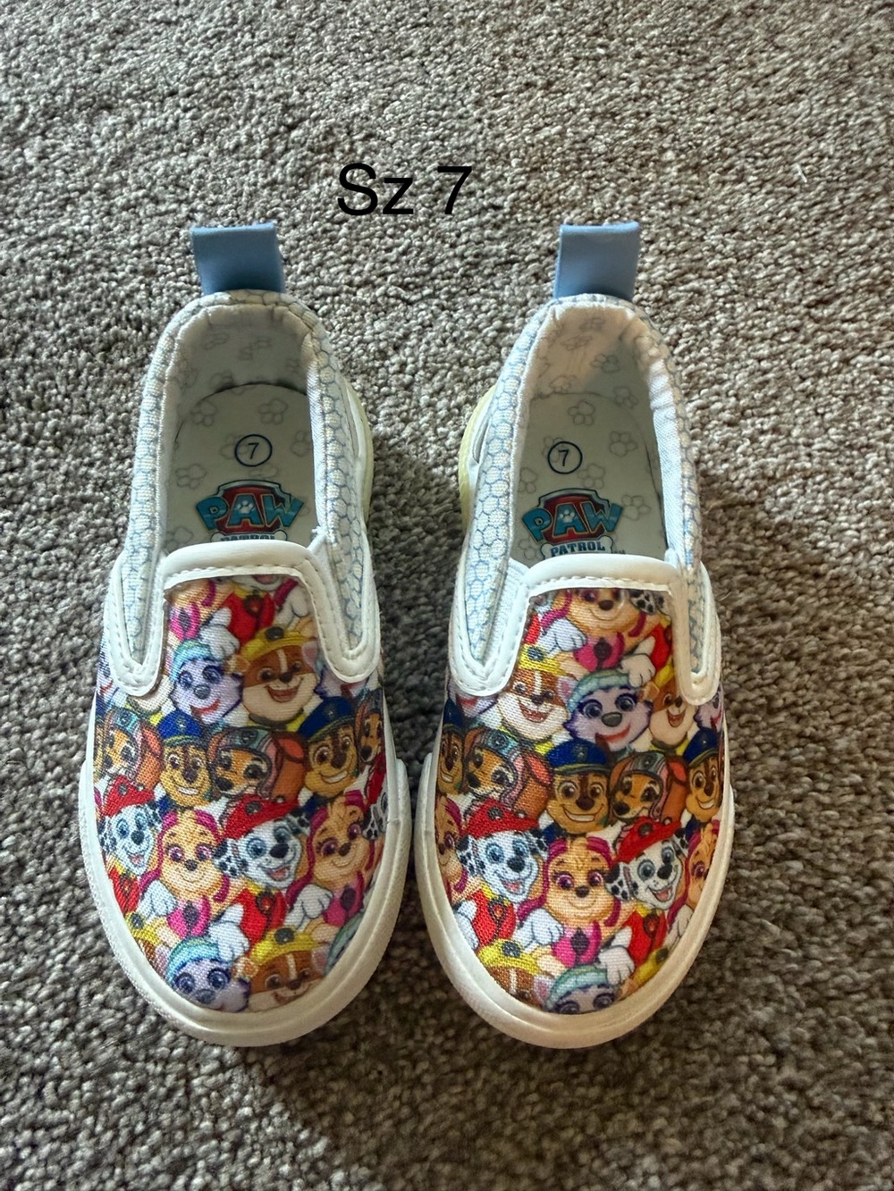 Paw Patrol Kids Slip-On Sneakers in White with Multi-Color Character Print